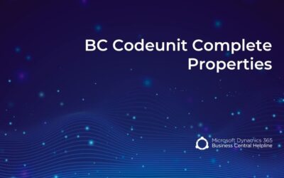 Business Central Codeunit: Complete Properties